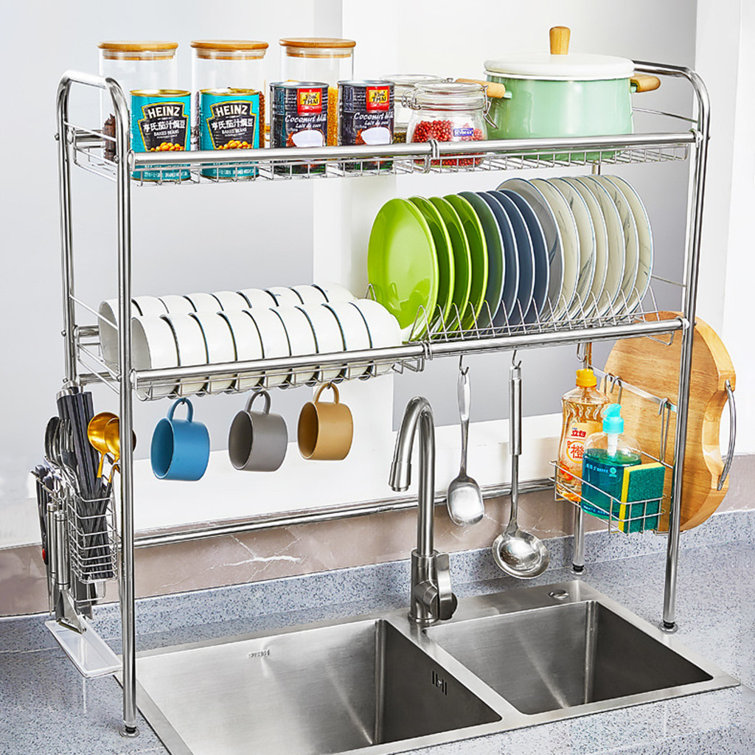 Display Drainer Kitchen Utensils Holder Stainless Steel Dish Rack