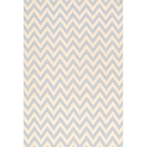 Kilim Hand-Knotted Ivory/Light Blue Area Rug