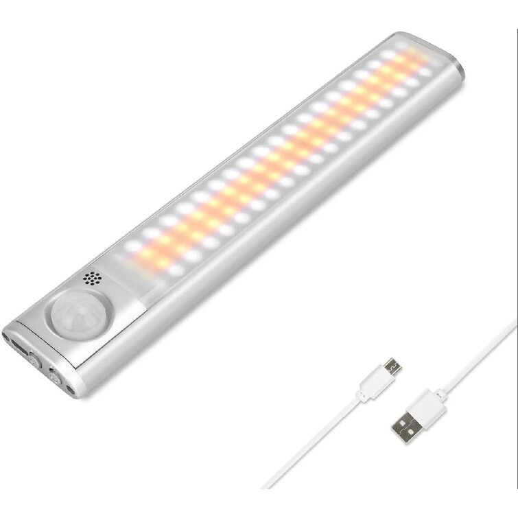 LED Motion Sensor Closet Night Light Cordless Under Kitchen Cabinet Lighting Bar