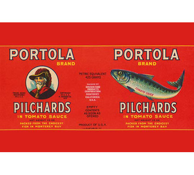 Portola Brand Pilchards Vintage Advertisement Buyenlarge Size 44 H x 66 W