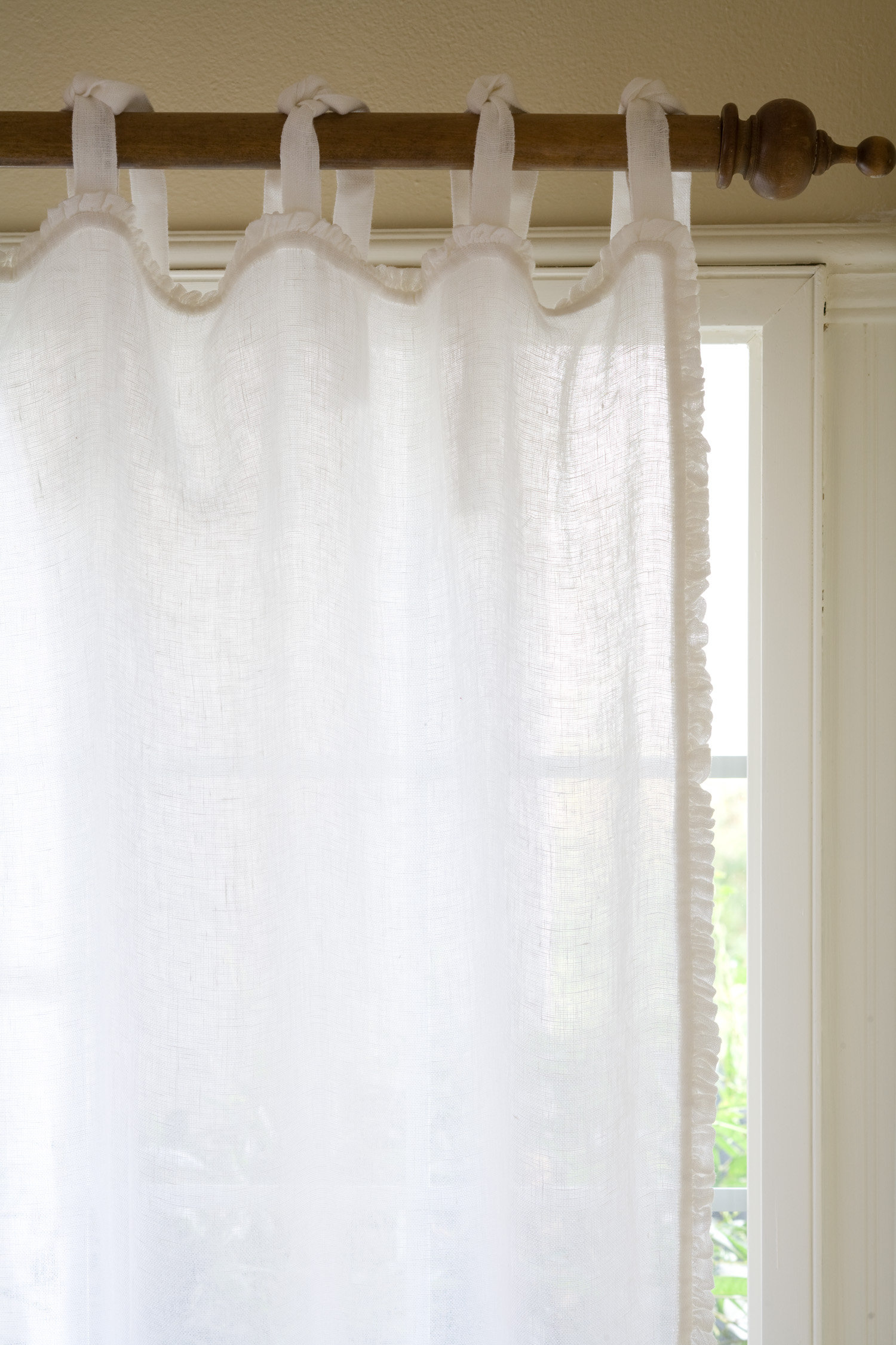 Taylor Linens Ruffle Solid Sheer Tab Top Single Curtain Panel & Reviews ...