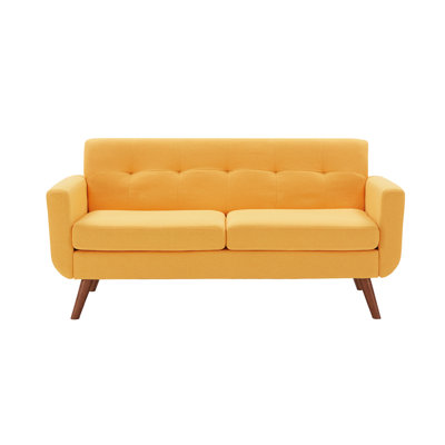 Jadier 66" Upholstered Loveseat Square Arm Linen/Velvet Sofa