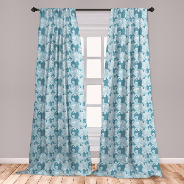 Artistic Lion Window Sheer Curtains Digital Printed Polyester