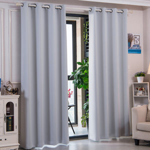 Elias Solid Blackout Thermal Grommet Curtain Panels (Set of 2)