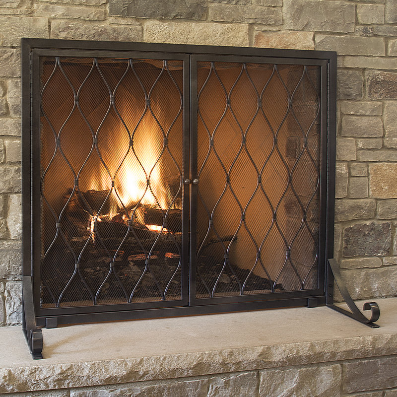 Pleasant Hearth Stonewall Single Panel Steel Fireplace Screen