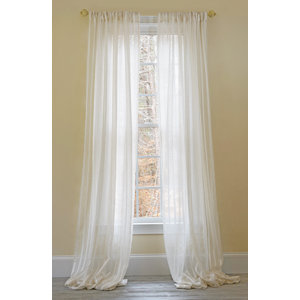 Hanover Striped Sheer Rod pocket Single Curtain Panel