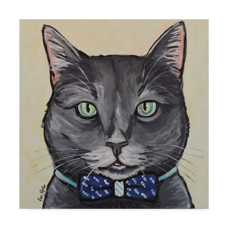 Winston Porter Cat Smokey Gray Tabby Acrylic Painting Print On