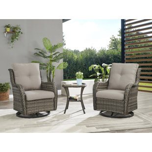 Red Oakmont 3-Piece Patio Padded Folding Chair Set Adjustable Reclining Lounge Chairs with Coffee Table 