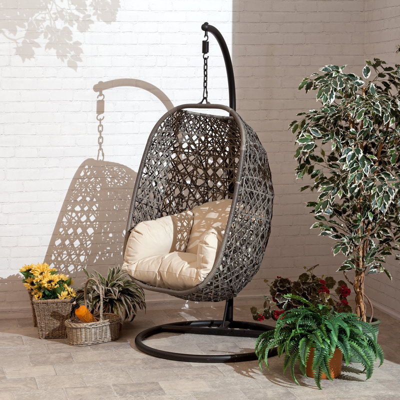 Bungalow Rose Gurganus Cocoon Patio Chair With Cushion Reviews Wayfair