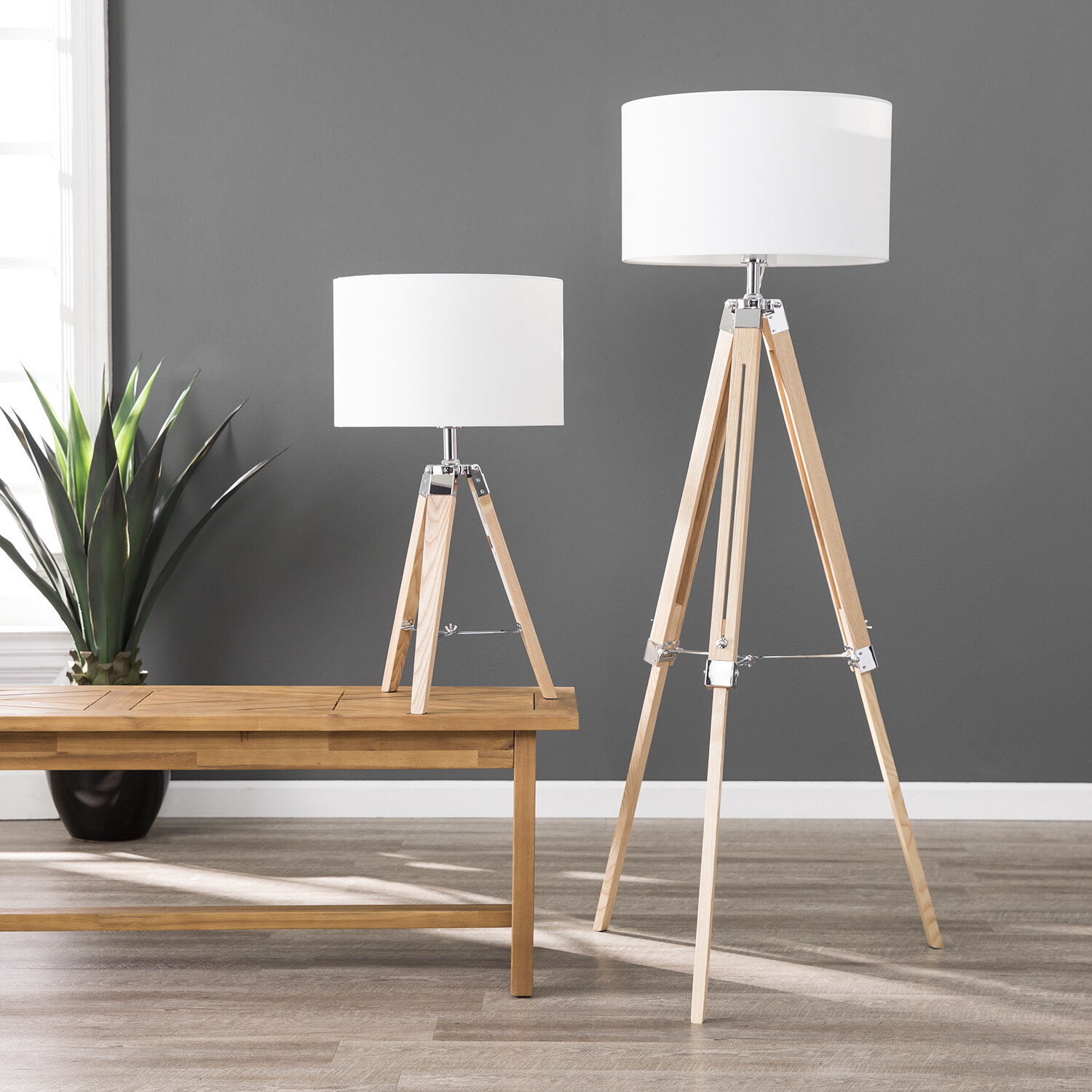 tripod floor and table lamp set