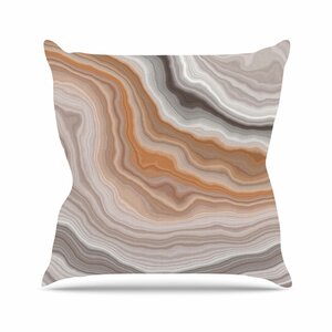 Burnt Geological Outdoor Throw Pillow
