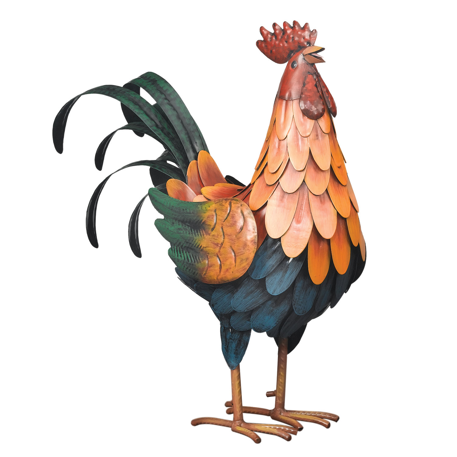 Rosalind Wheeler Amarilda Rosalind Wheeler Metal Golden Rooster Statue Wayfair