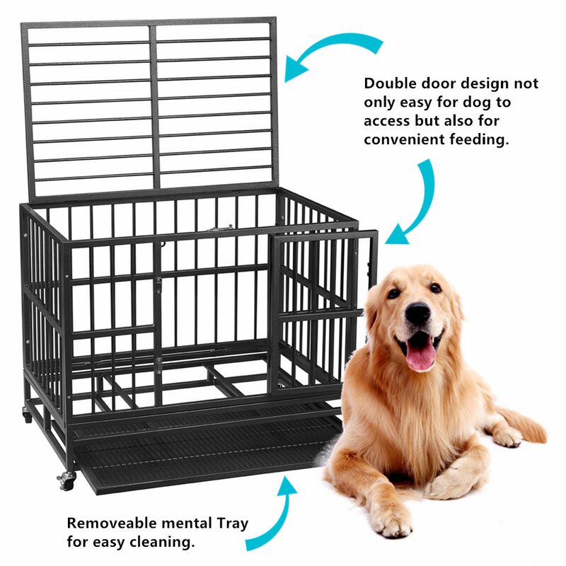 heavy duty dog crate 48