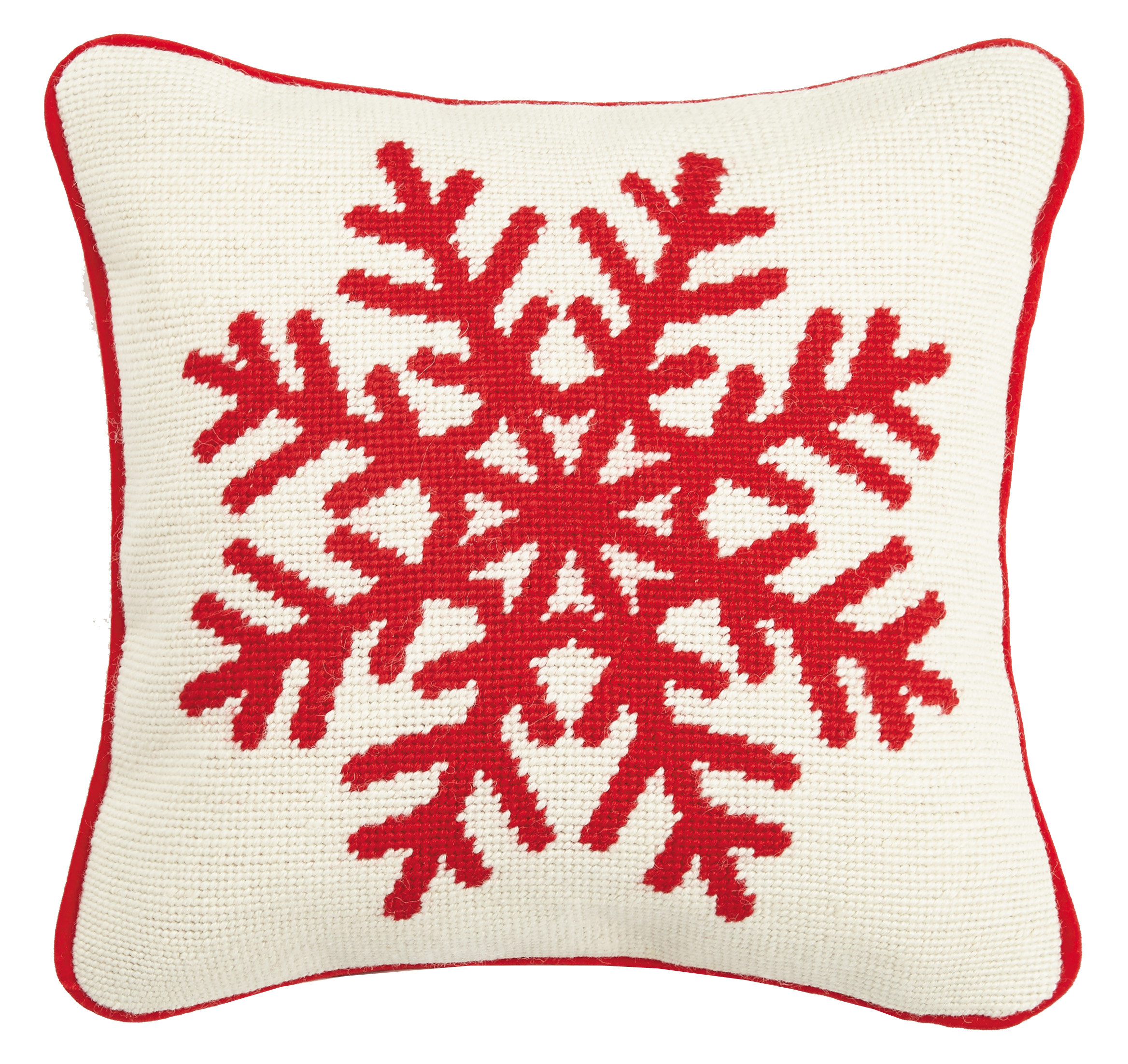 The Holiday Aisle Bauxite Snowflake Needlepoint Throw Pillow Wayfair