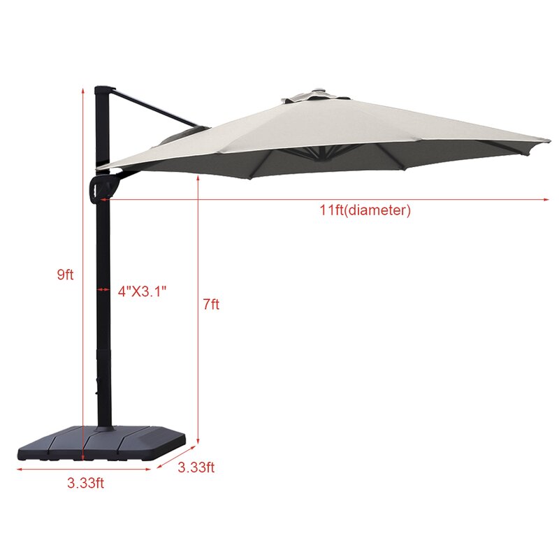 Arlmont Co Marlon 11 Cantilever Umbrella Wayfair