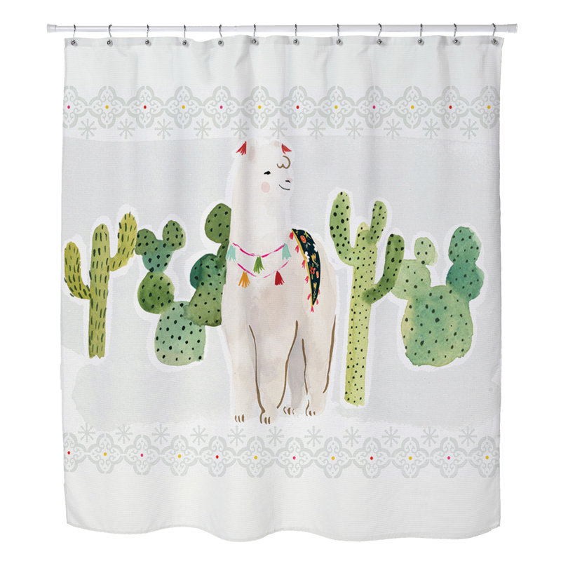 Bungalow Rose Stonecipher Llama Cutie Single Shower Curtain Wayfair