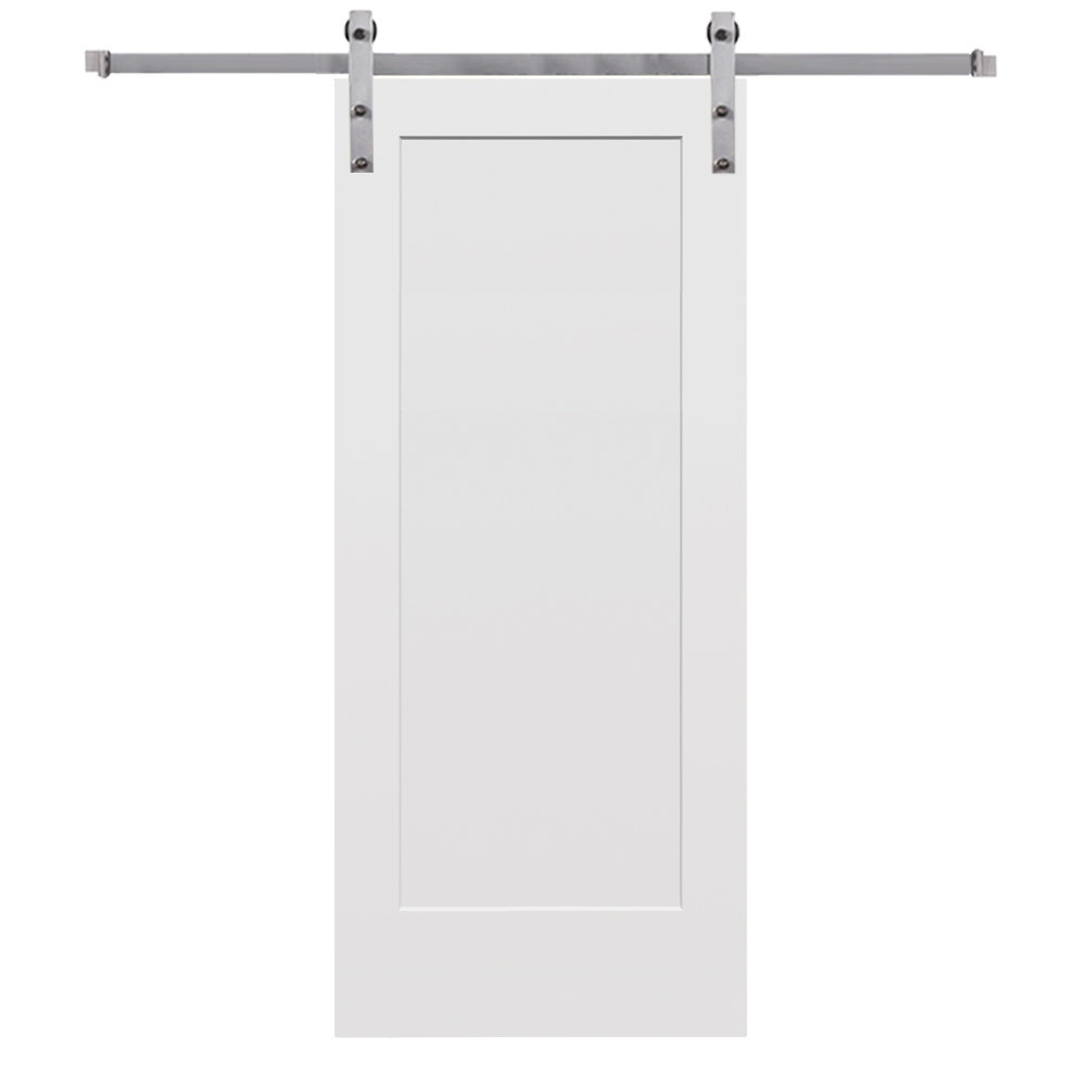 Verona Home Design Paneled Wood Primed Molded Interior Barn Door