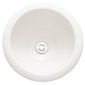 Ceramic Circular Undermount Bathroom Sink with Overflow