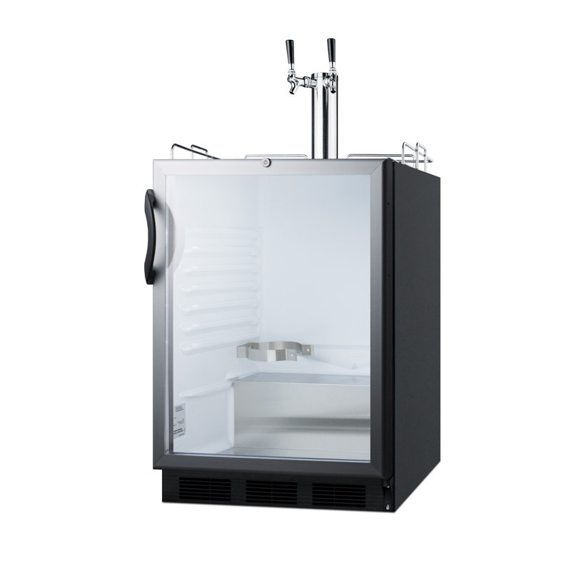 Summit Appliance 5 5 Cu Ft Ada Glass Door Dual Tap Commercial