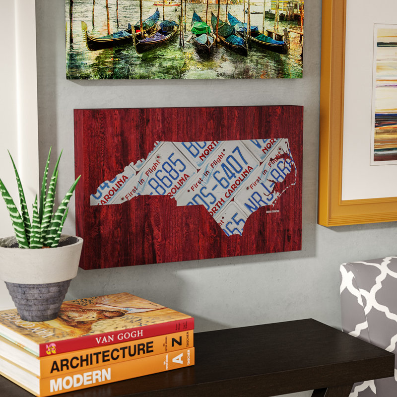 Latitude Run North Carolina License Plate Map Graphic Art On