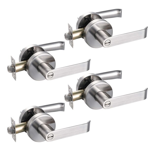 Curve T Bar Handle Pack Cylinder & Turn Lock Set with Hinges FOR 45MM FIRE DOOR