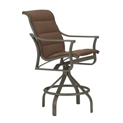 Corsica 25 Patio Bar Stool Tropitone Frame Finish Mocha Seat Color Cherry Wood