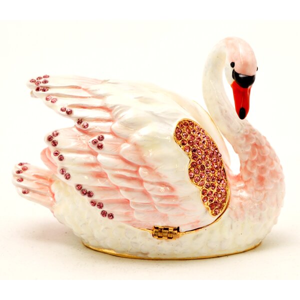 JEWELRY BOX with Mother SWAN and Baby