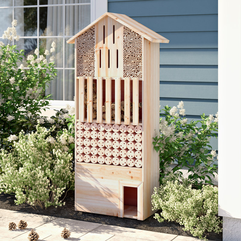 Relaxdays Natural Insect Hotel Free-standing Bumblebee and ...