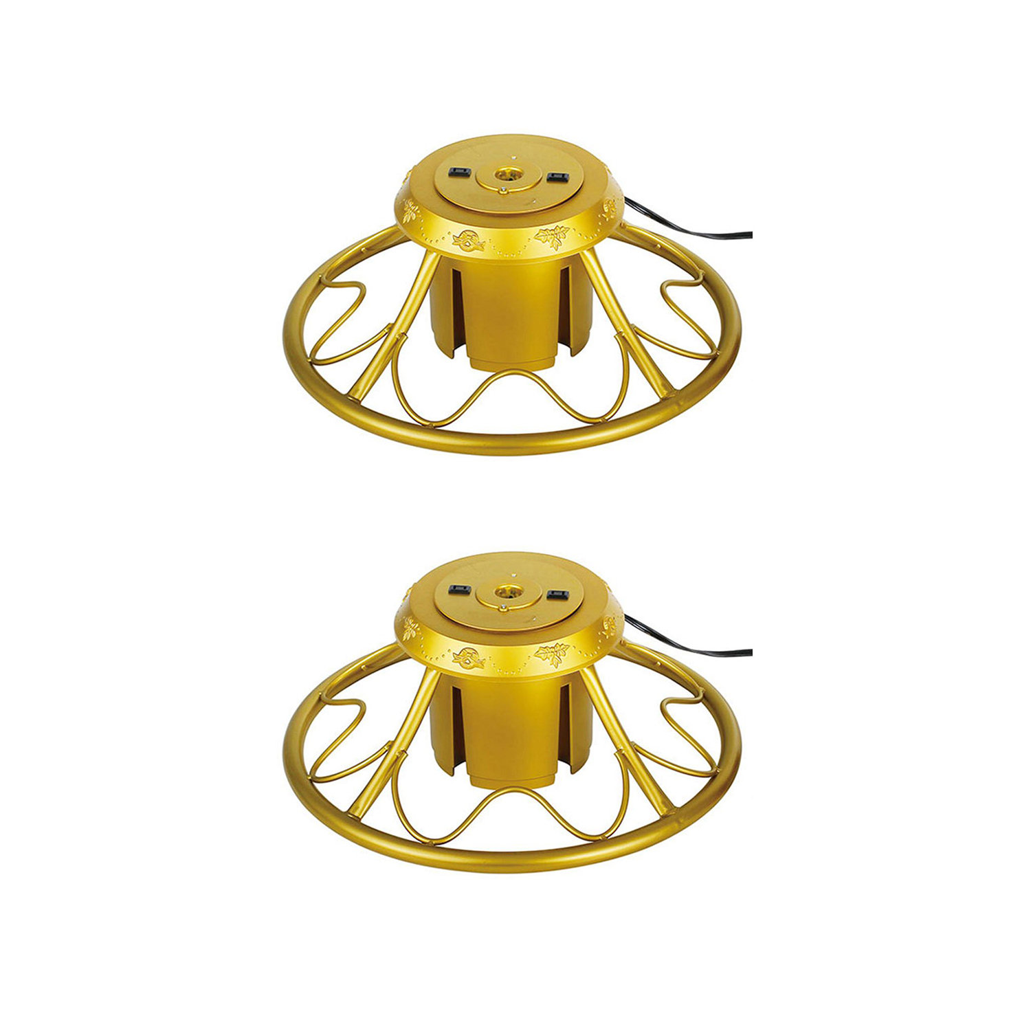Polygroup Trading Ltd Home Heritage Golden Rotating Tree Stand For 