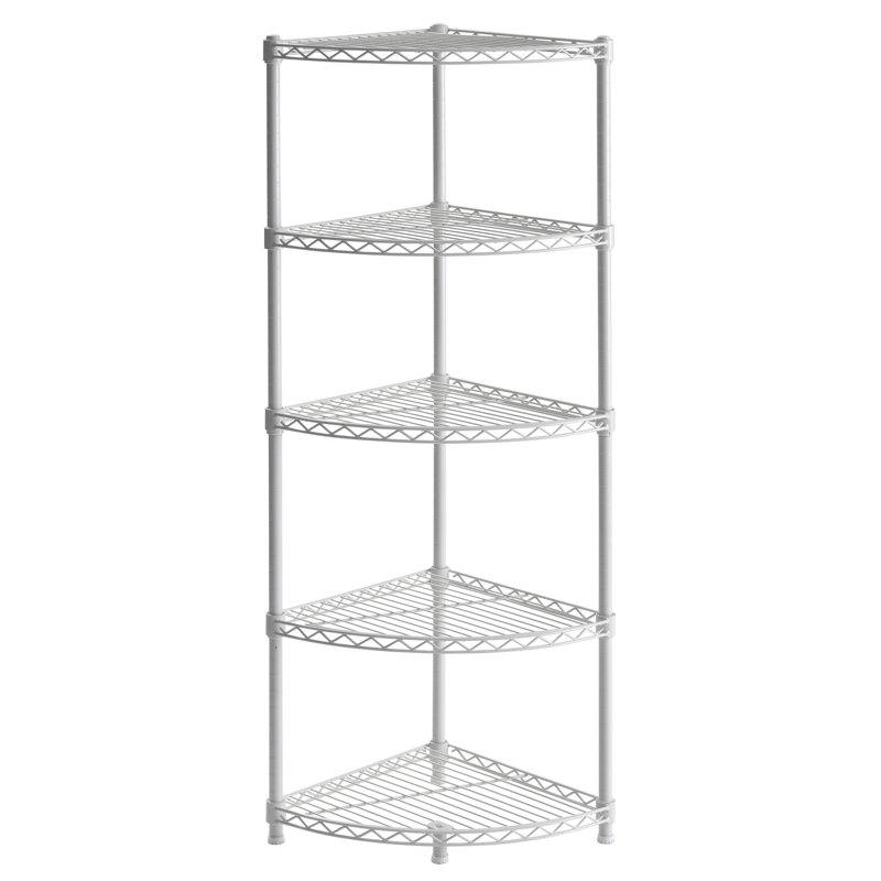 Sandusky 47 H X 14 W 5 Shelf Steel Wire Corner Shelving Unit Shelf Steel Wire Corner Shelving Unit