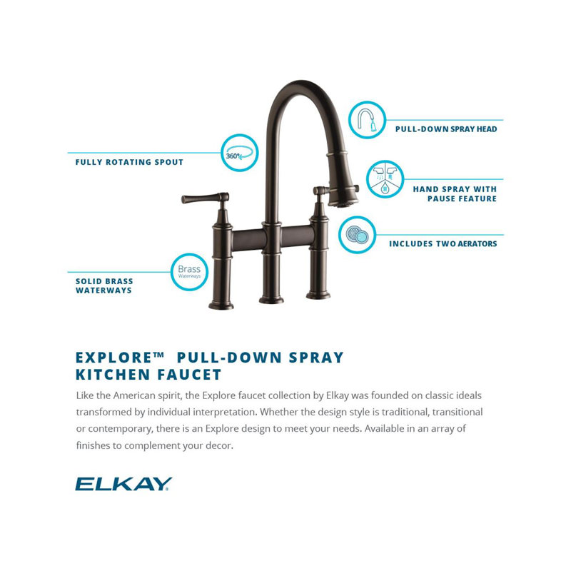 Elkay Explore Pull Down Bridge Faucet Reviews Wayfair