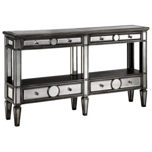 Narrow Mirrored Console Table Wayfair Chantel Sleek Narrow Mirrored Console Table