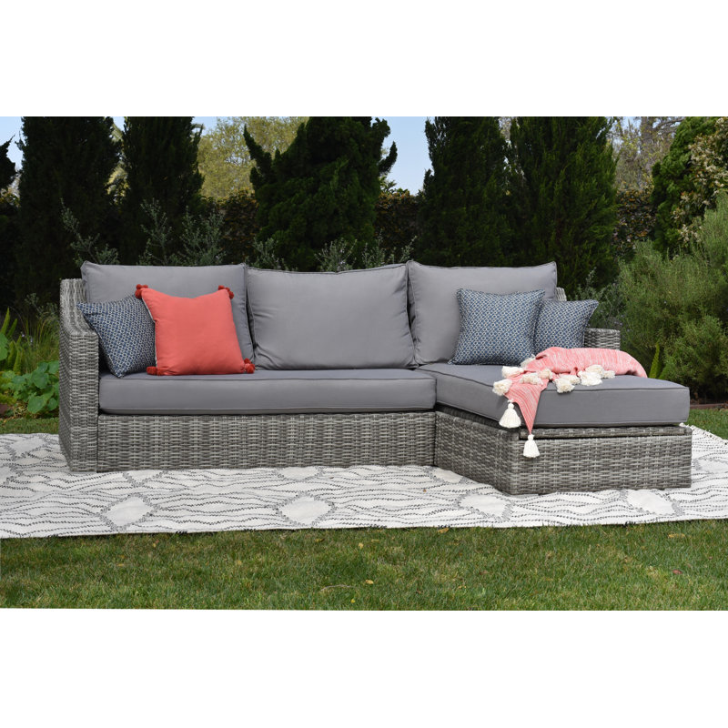 Vallauris Storage Patio Sectional With Cushions Reviews Joss