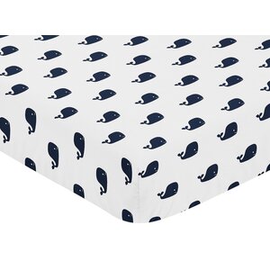 Whale Fitted Crib Sheet