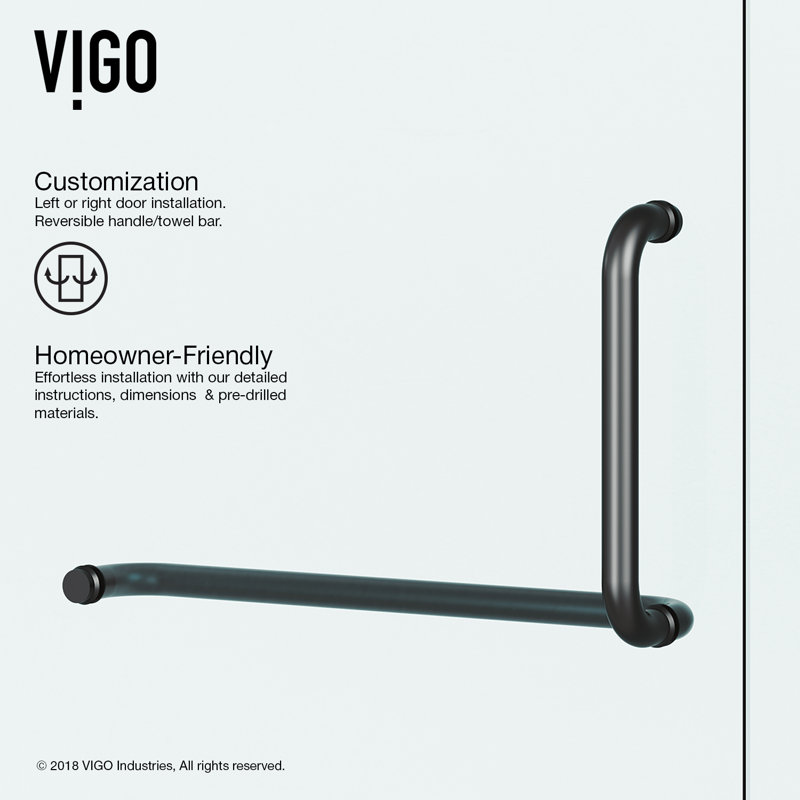 Vigo Pirouette 36 X 72 Pivot Frameless Shower Door With Seal Thru Technology Reviews Wayfair