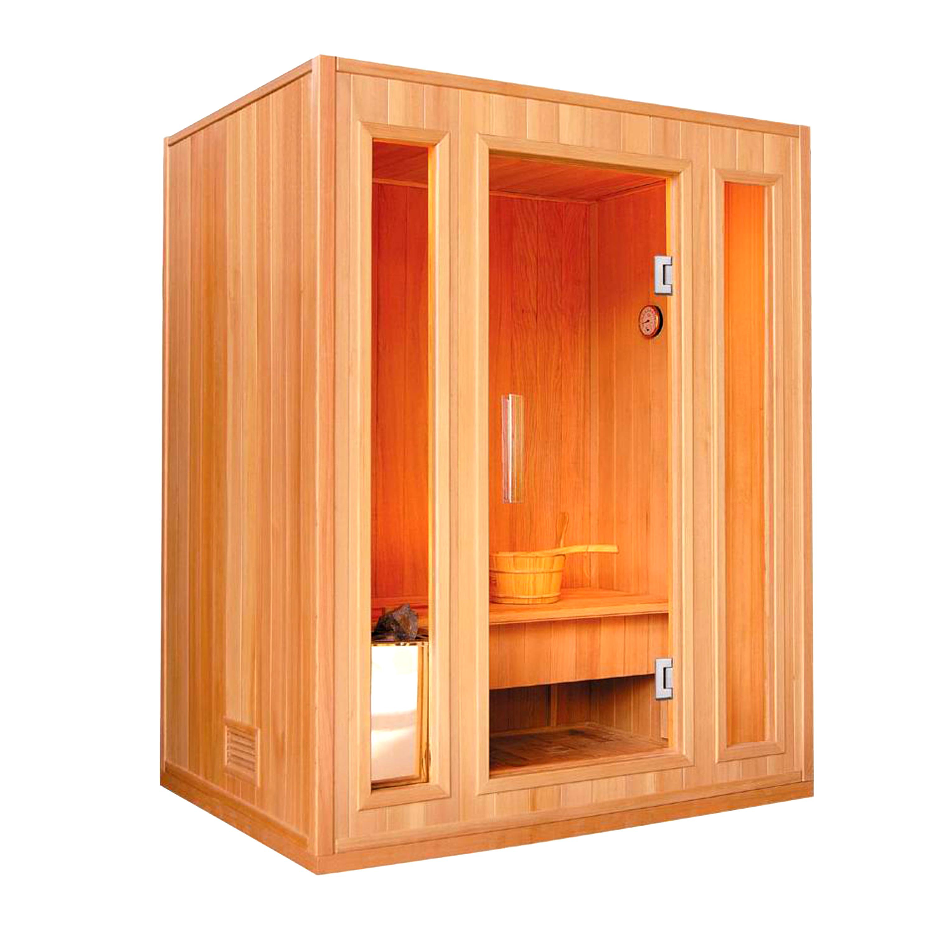 Aleko Canadian Cedar Wood 3 Person Steam Sauna Wayfair