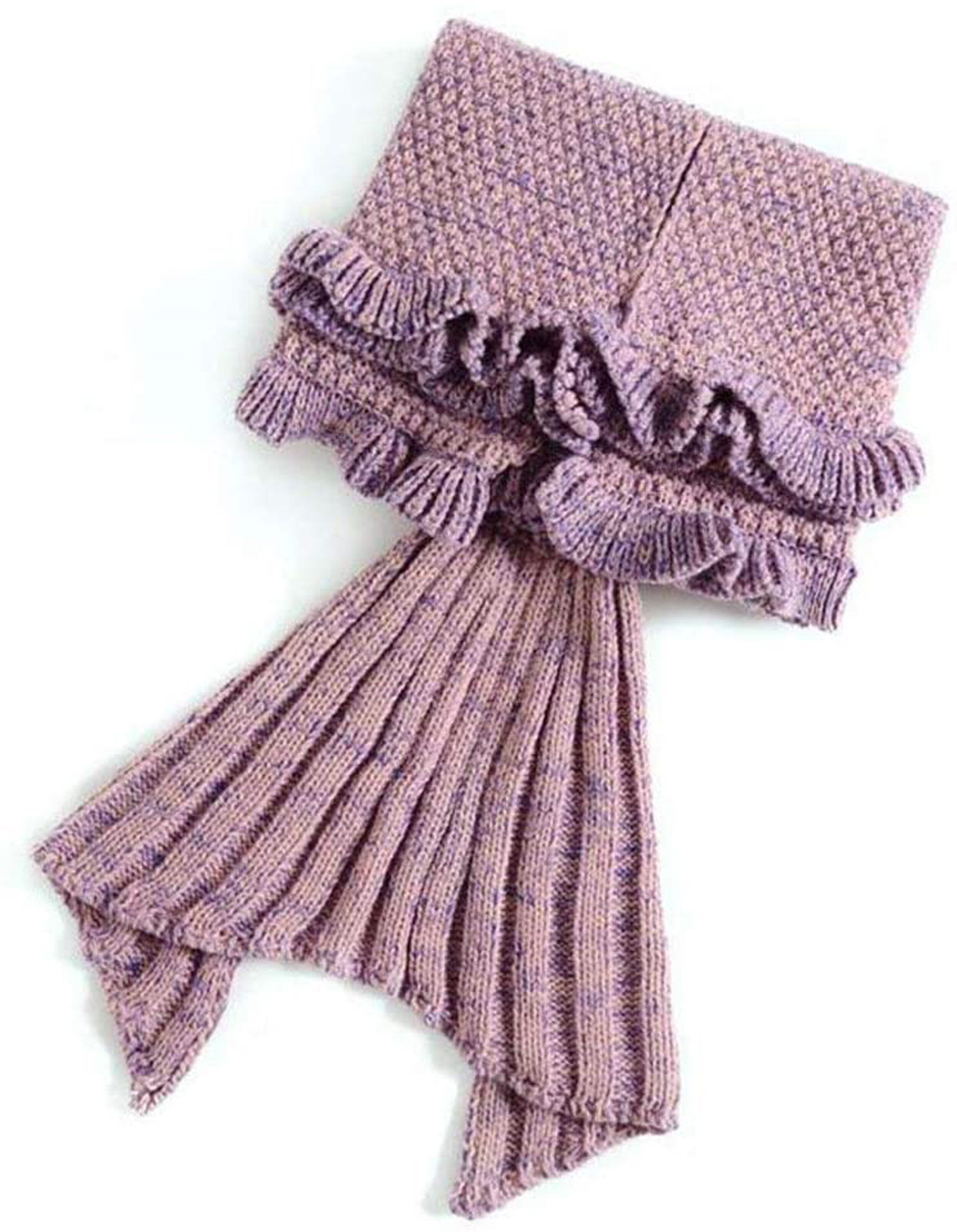Hand Crochet Snuggle Mermaid,All Seasons JR.WHITE Mermaid Tail Blanket for Kids