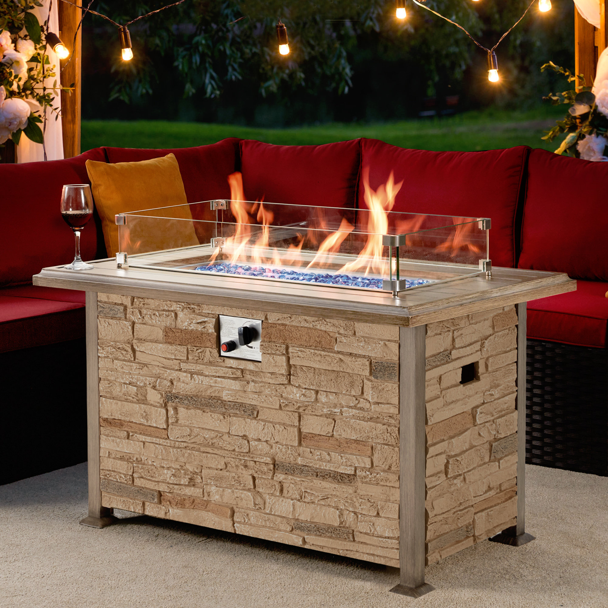 44 inch lp gas fire table