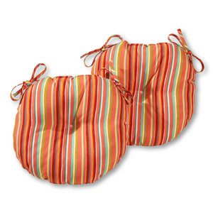 Round Outdoor Dining Chair Cushion (Set of 2)