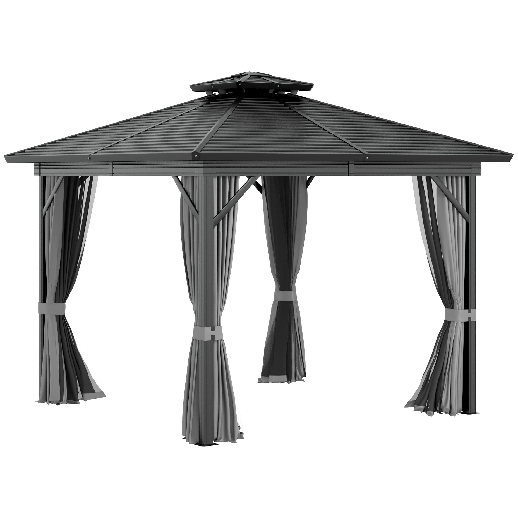 Outsunny Hardtop 10 Ft. W X 10 Ft. D Metal Canopy | Wayfair