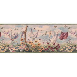 Purchase Online Hydrangea Clothes On Drying Line 0 75 L X 180 W Hydrangea Clothes On Drying Line 0 75 L X 180 W Wallpaper Border By August Grove