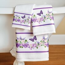 NAPOLEONIC BEE SET OF 2 BATH HAND TOWEL EMBROIDERED BY LAURA 