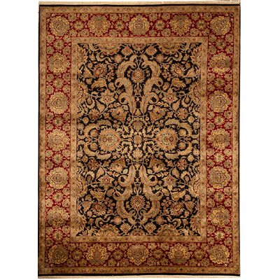 Trinity Oriental Hand Knotted Wool Red/Black Area Rug Bokara Rug Co., Inc.