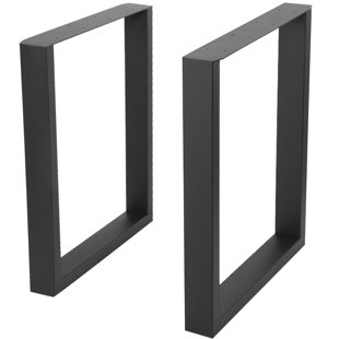 Modern Desk Legs Multiple Uses for Dinning Table Coffee Table Metal Table Legs 28Hight 17.7 Wide Heavy Duty Furniture Legs Rectangle Shape, 2pcs -Black