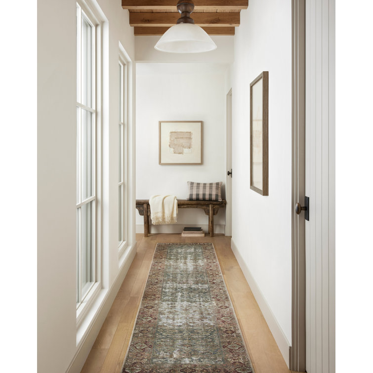 Georgie Oriental Moss/Salmon Area Rug