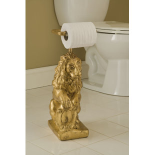 Gold Toilet Paper Holders You Ll Love Wayfair Lion Free Standing Toilet Paper Holder
