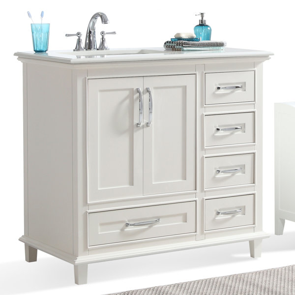 36 Inch Bathroom Vanity With Offset Sink Storage Cabinet 36 Inch Bathroom Vanity With Offset Sink Simpli Home Ariana 37