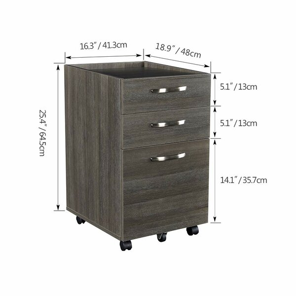 Latitude Run Waverly 3 Drawer Mobile Rolling Vertical Filing Cabinet Wayfair