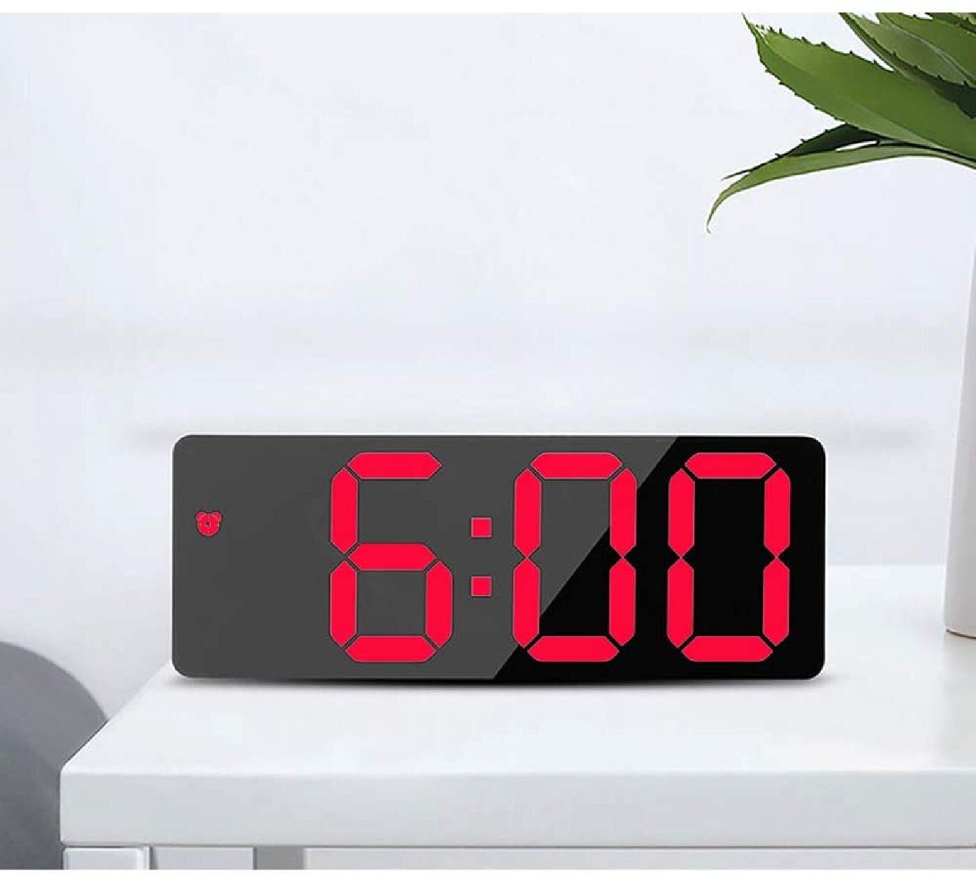 LED Digital Alarm Clock Snooze Quartz Date Analogue Table Clock Home Bedroom 