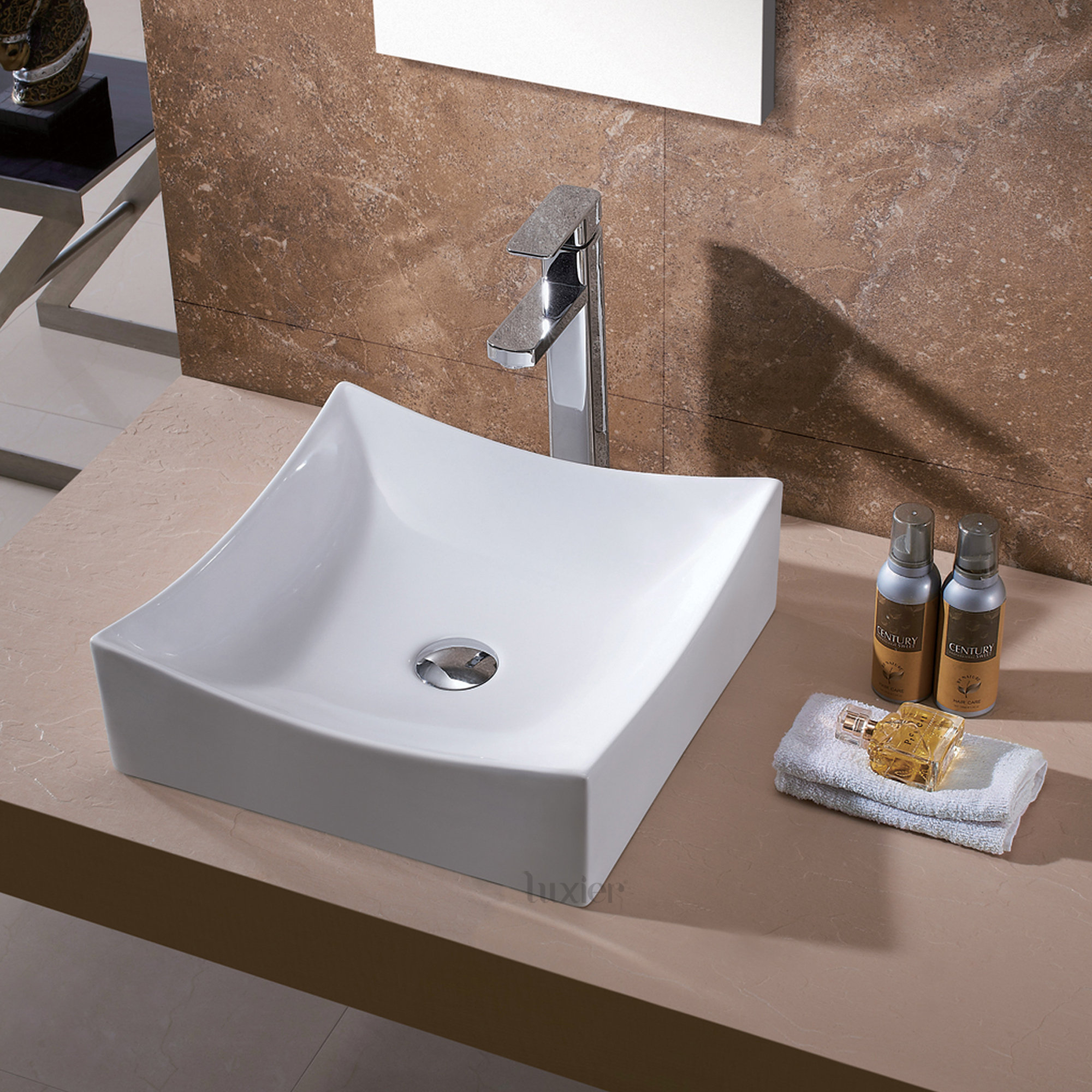 Luxier Ceramic Square Vessel Sink Bathroom Wayfair